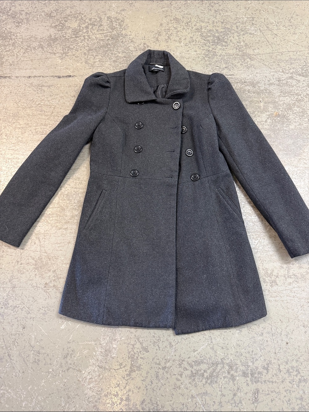 Forever 21 Dark Gray Double-Breasted Pea Coat